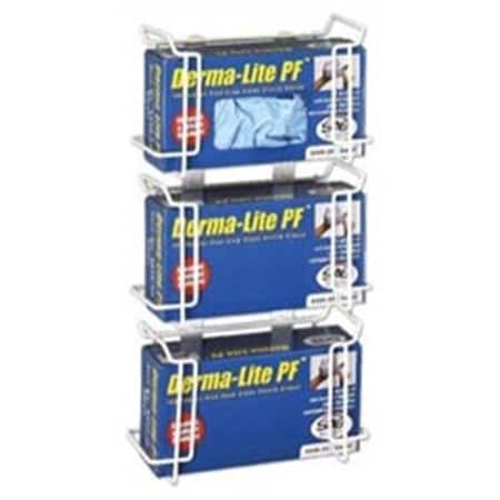 R&B Wire Products R&B Wire 553B Wall Mount Metal Wire Frame Disposable Glove Box Dispenser - 4 - Triple Dispensers 553B